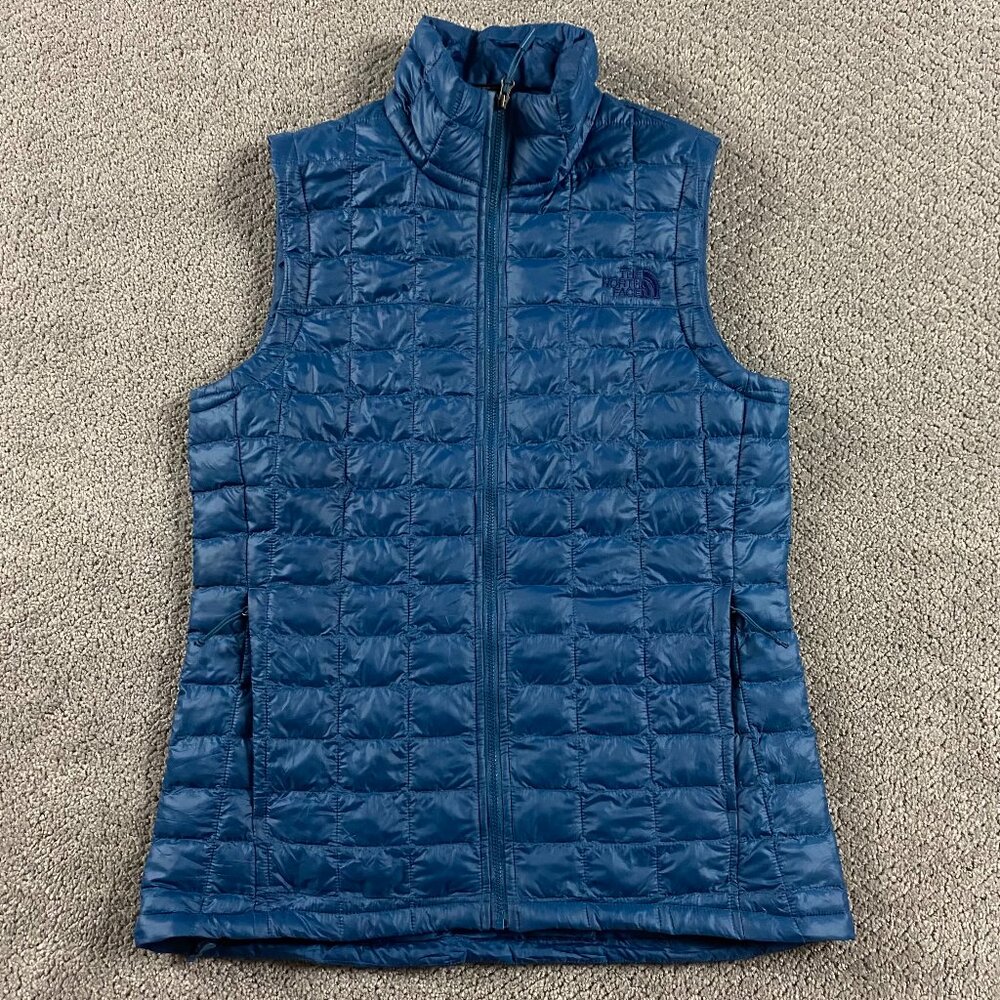 The North Face Thermoball Vest Women's Small Blue Quilted Puffer Packable